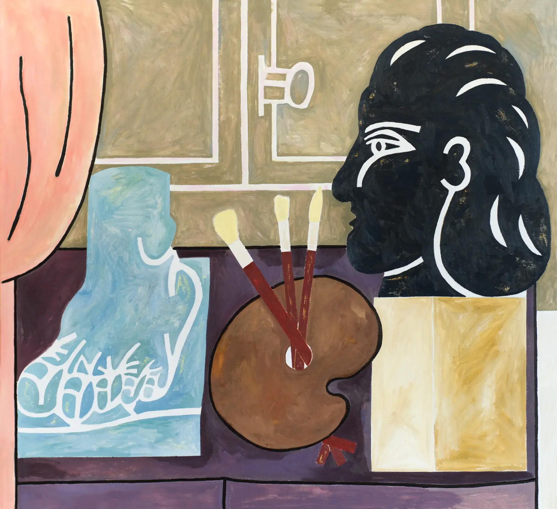 Still life with foot sculpture and buste by Eliza Pepermans