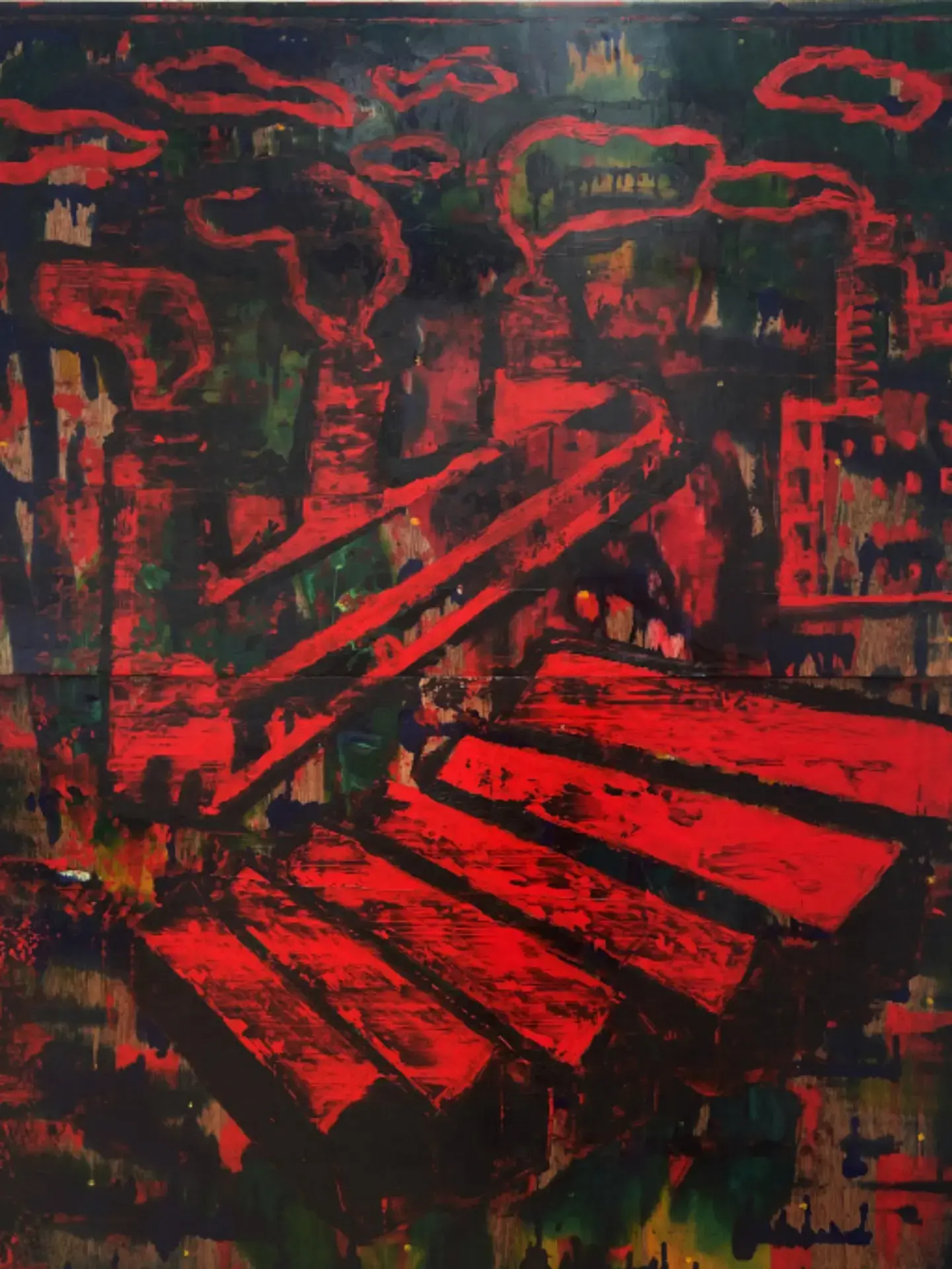 Haven met vuurtorens by Albert Pepermans